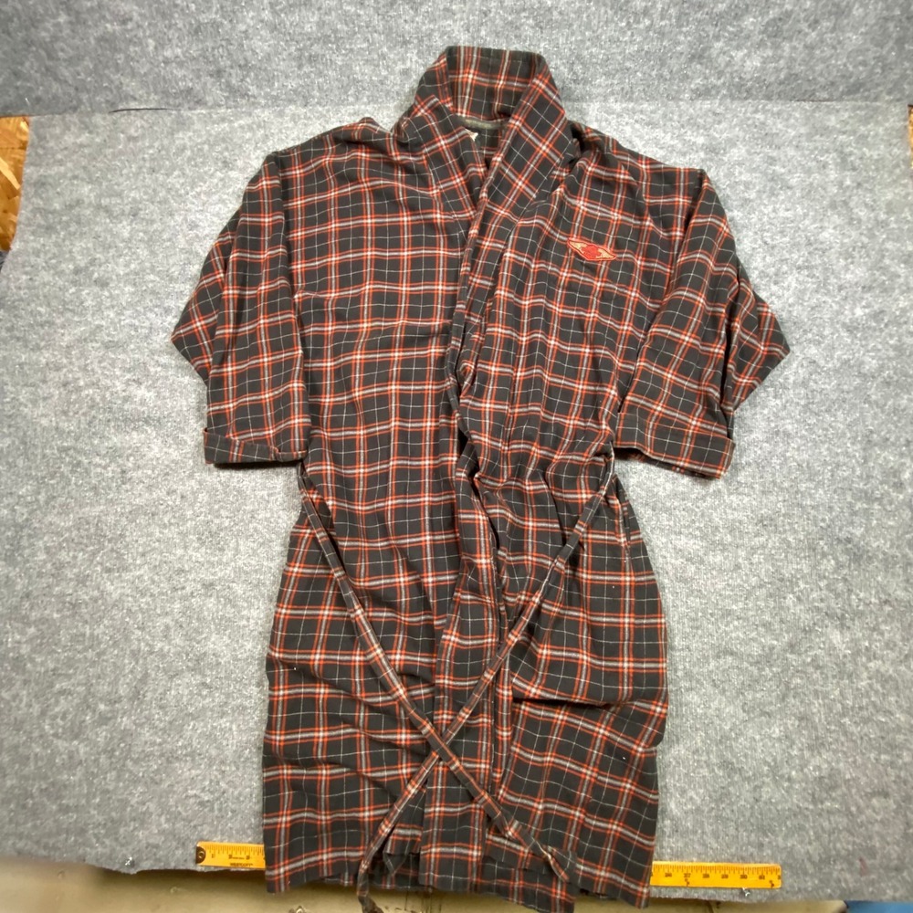 Harley-Davidson Mens Plaid Flannel Robe Black Orange XL/XXL 96097-05VX 2004